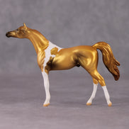 Shimmer OOAK Gold Tobiano Deco Arabian Chip by Jamie Adamson HS24