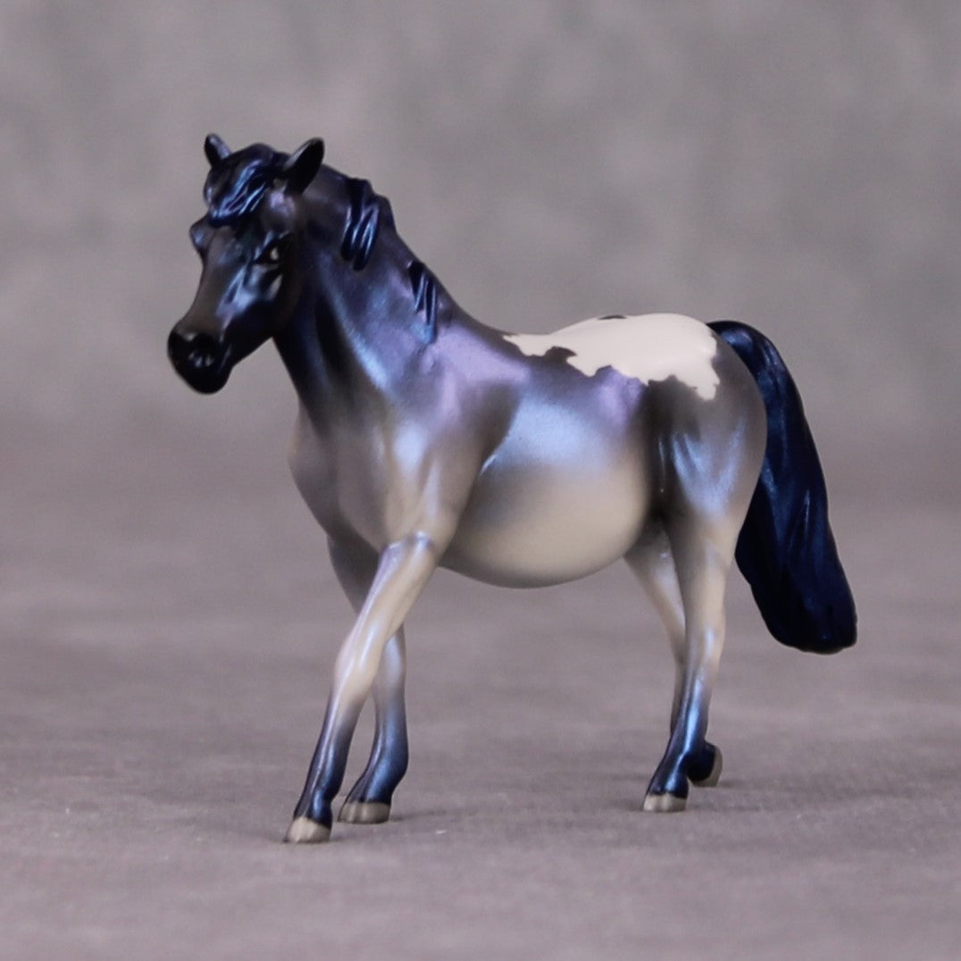 Dese OOAK Shaded Blue Appaloosa Deco Pony Chip by Jamie Adamson HS24