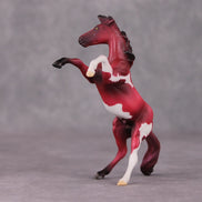 Cranberry OOAK Shaded Red Pinto Deco Rearing Chip by Jamie Adamson HS24