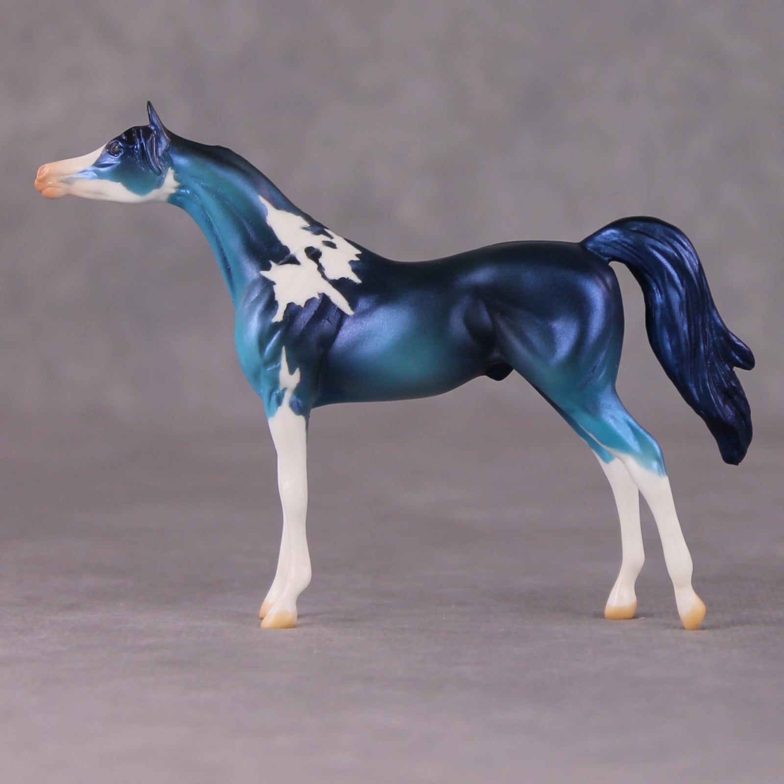 Blue Flame OOAK Blue Pinto Deco Arabian Chip by Jamie Adamson HS24