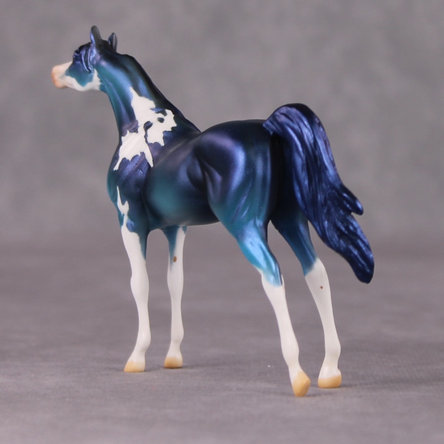 Blue Flame OOAK Blue Pinto Deco Arabian Chip by Jamie Adamson HS24