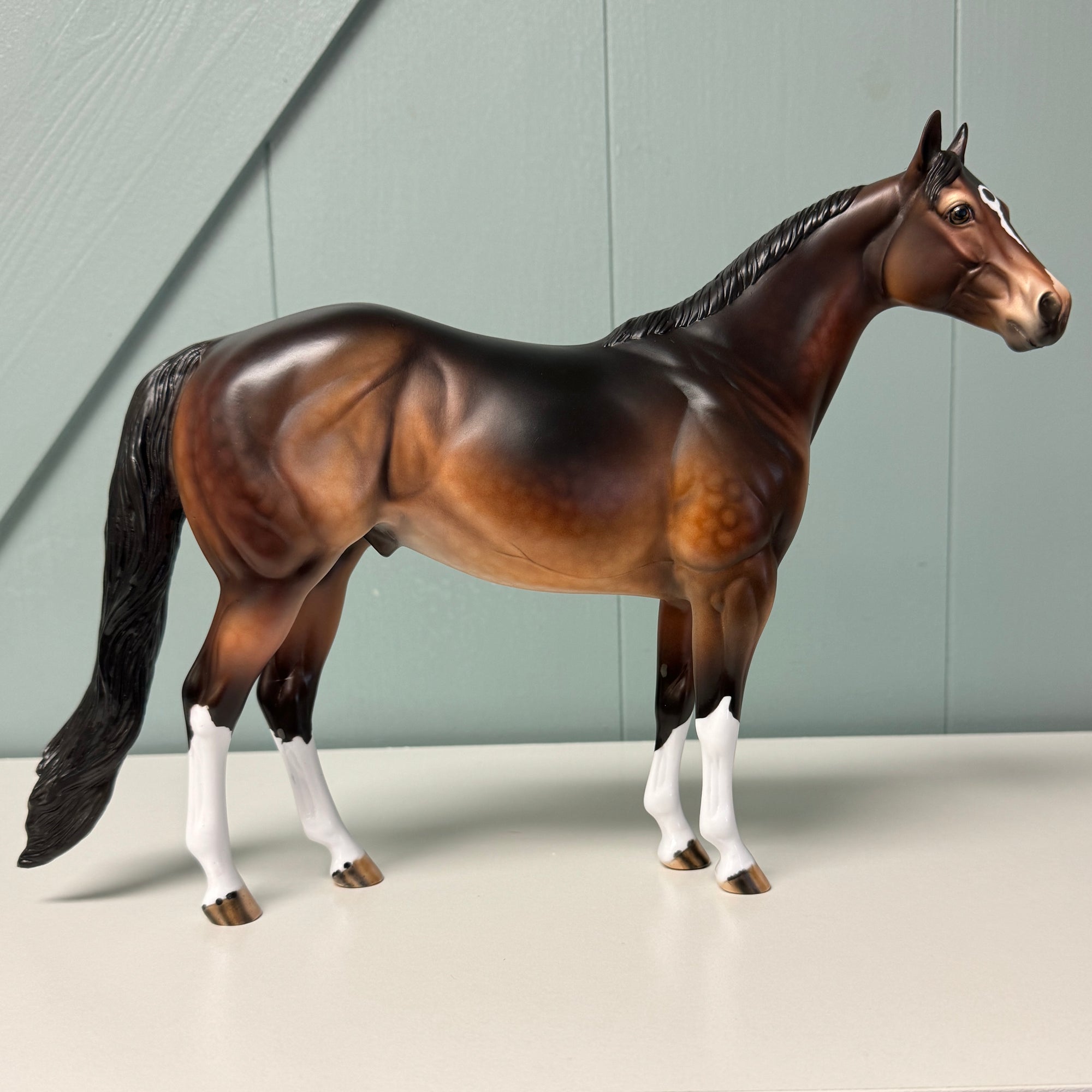 Ponder OOAK Dappled Bay Ideal Stock Horse By Dawn Quick EQ24