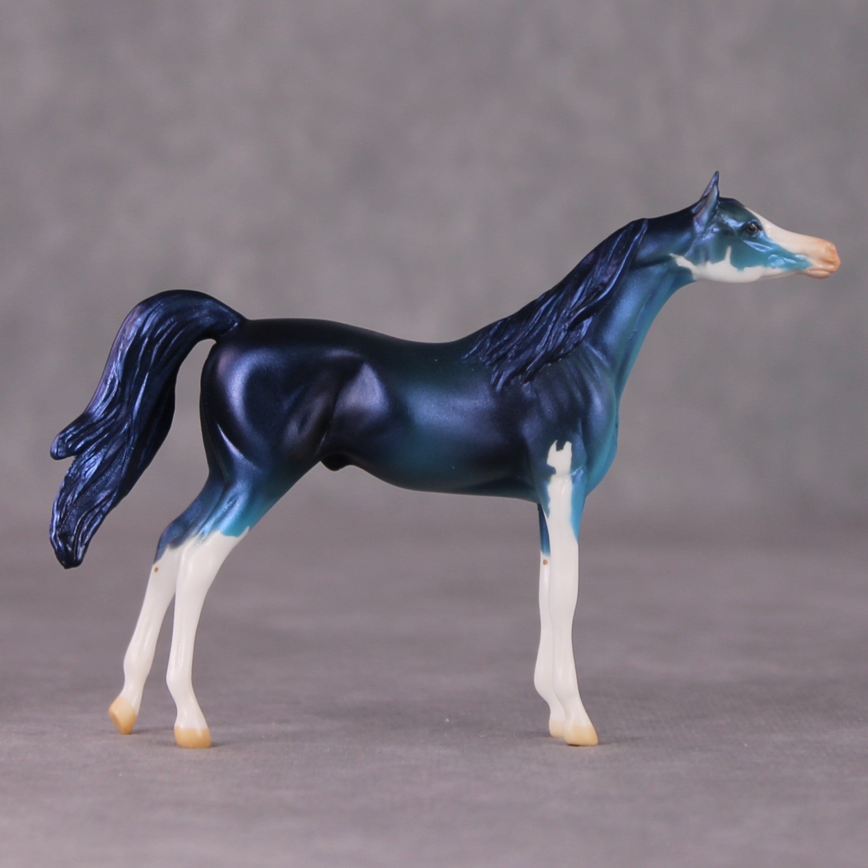 Blue Flame OOAK Blue Pinto Deco Arabian Chip by Jamie Adamson HS24
