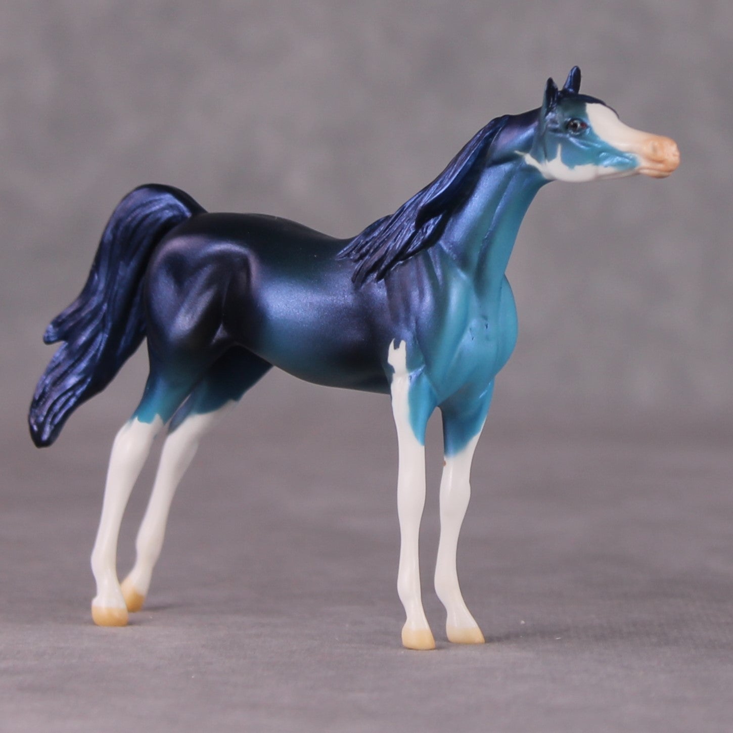 Blue Flame OOAK Blue Pinto Deco Arabian Chip by Jamie Adamson HS24