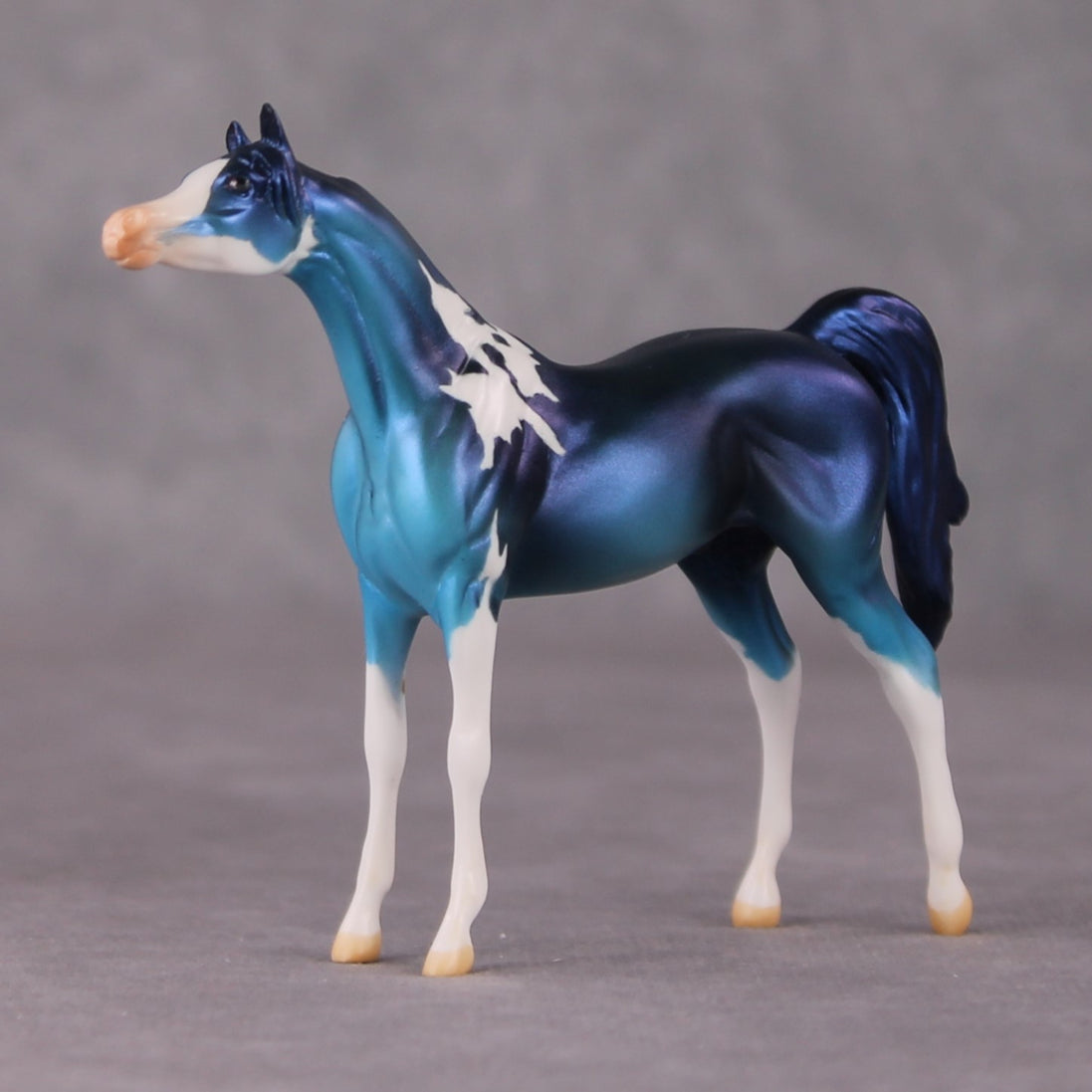 Blue Flame OOAK Blue Pinto Deco Arabian Chip by Jamie Adamson HS24