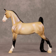 Snow Shimmer OOAK Dappled Buckskin With Blue Interfernce Pebble Saddlebred By Ellen Robbins HS24