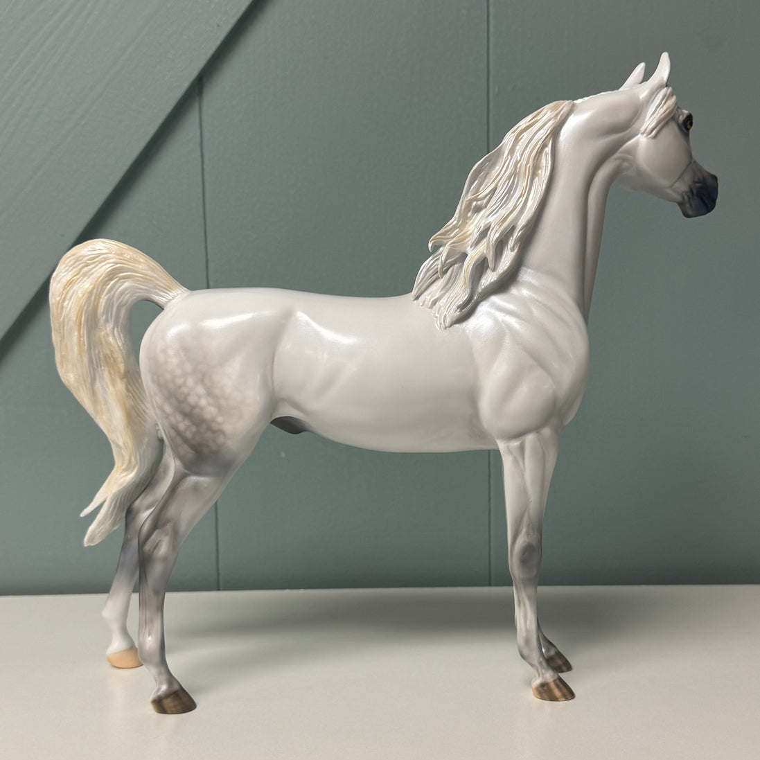 SAMPLE Bianco Nel Blu LE-30 Run Dappled Grey with Gold Accented Mane Custom Arabian By Carrie Keller  EQ24 Based on AotH Entry Digital Art From Zoja Makovec SS0826