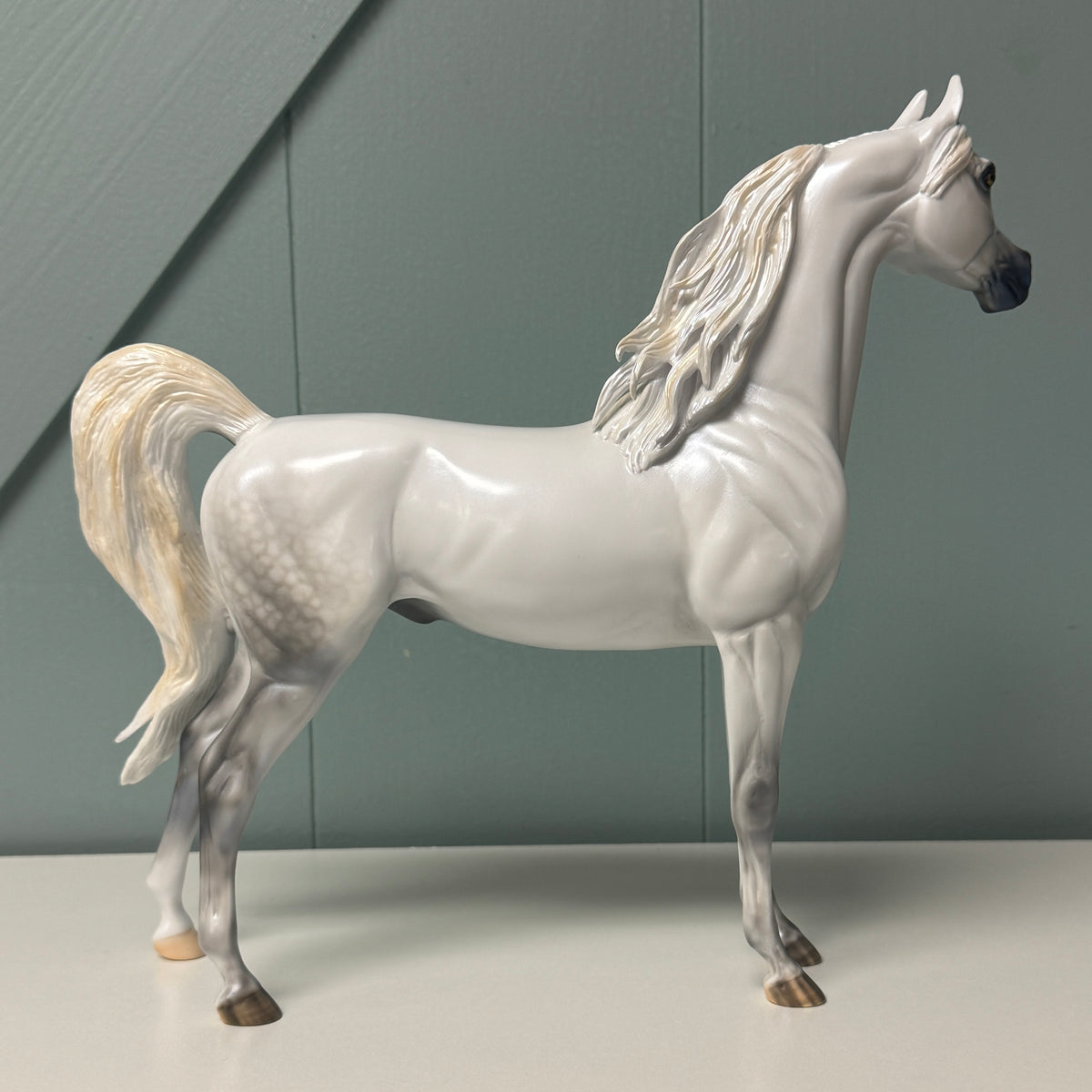 SAMPLE Bianco Nel Blu LE-30 Run Dappled Grey with Gold Accented Mane Custom Arabian By Carrie Keller  EQ24 Based on AotH Entry Digital Art From Zoja Makovec SS0826