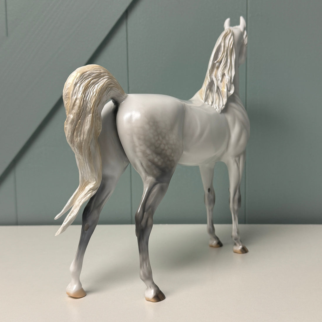SAMPLE Bianco Nel Blu LE-30 Run Dappled Grey with Gold Accented Mane Custom Arabian By Carrie Keller  EQ24 Based on AotH Entry Digital Art From Zoja Makovec SS0826