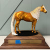 Oscar LE-6 Run ART OF THE HORSE 2024 PRIZE MODEL Gold Deco ISH On Wood Base with Award Plate By Jess Hamill &amp; Ellen Robbins - EQ24