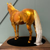 Oscar LE-6 Run ART OF THE HORSE 2024 PRIZE MODEL Gold Deco ISH On Wood Base with Award Plate By Jess Hamill &amp; Ellen Robbins - EQ24