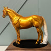 Oscar LE-6 Run ART OF THE HORSE 2024 PRIZE MODEL Gold Deco ISH On Wood Base with Award Plate By Jess Hamill &amp; Ellen Robbins - EQ24