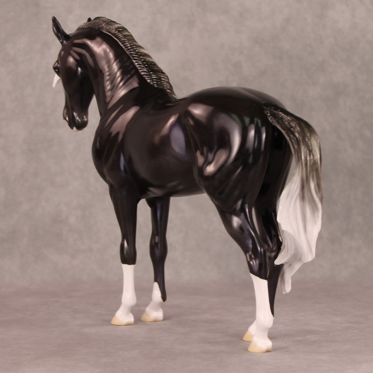 Northwind OOAK Holochromatic Dapple Silver Andalusian By Ellen Robbins HS24