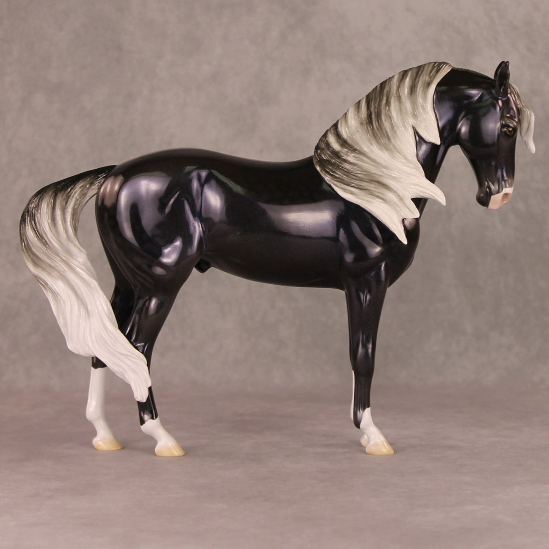 Northwind OOAK Holochromatic Dapple Silver Andalusian By Ellen Robbins HS24