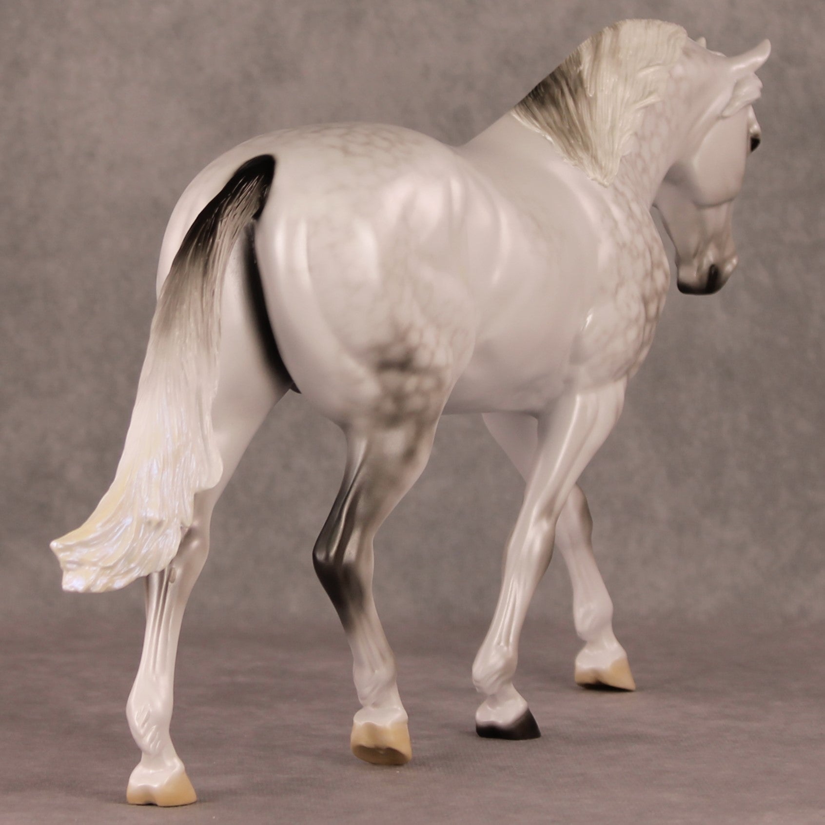 Blessing In A Blizzard OOAK Dapple Grey with Blue Interference Custom Irish Draught By Ellen Robbins HS24