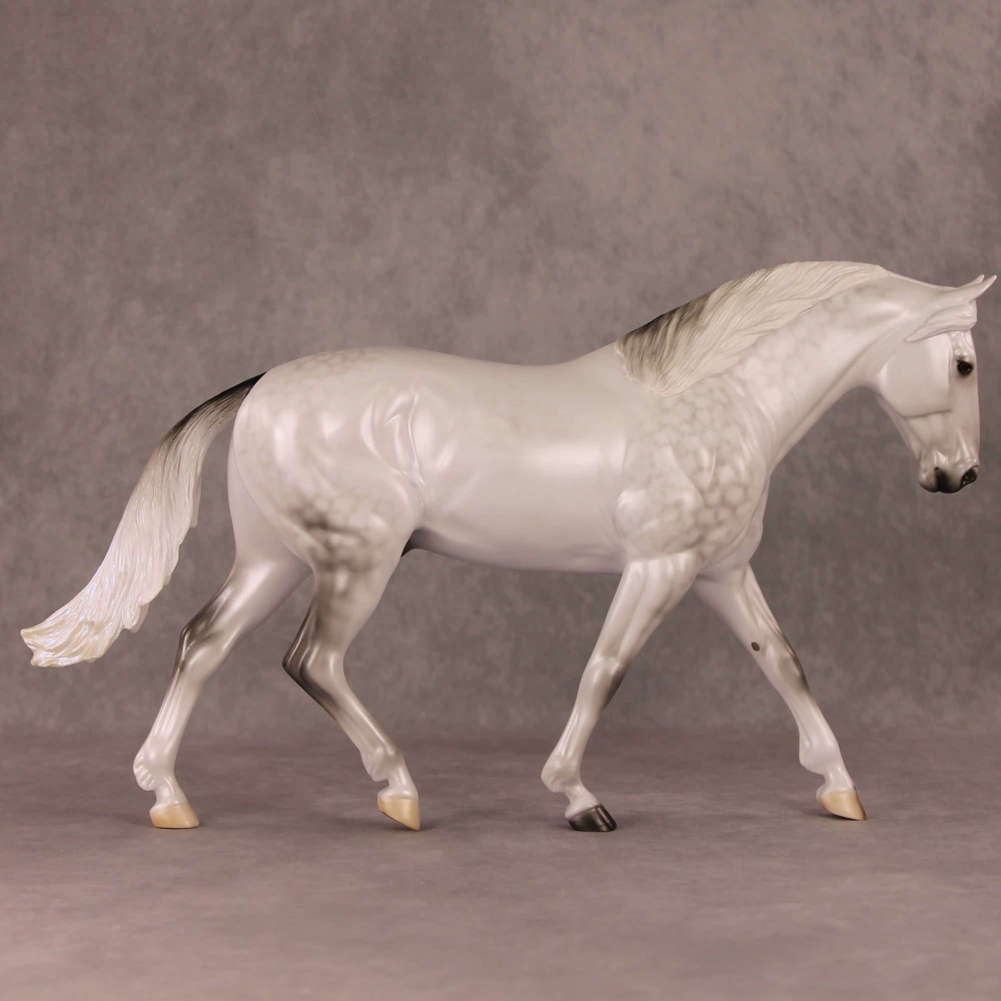 Blessing In A Blizzard OOAK Dapple Grey with Blue Interference Custom Irish Draught By Ellen Robbins HS24