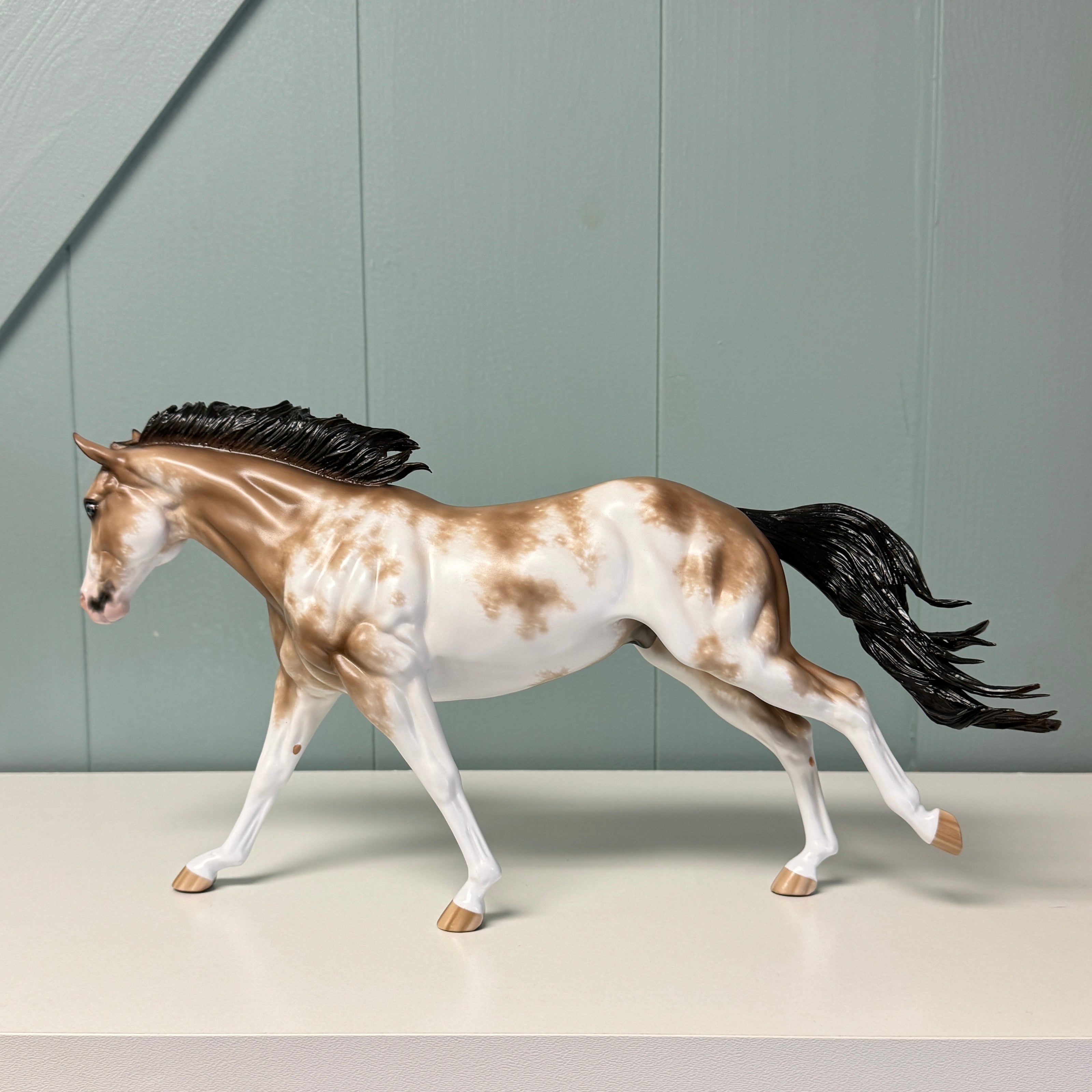 Touch & Go OOAK Buckskin Tobiano Custom Running Stock Horse By Sheryl Leisure Best Offers 6/25/24