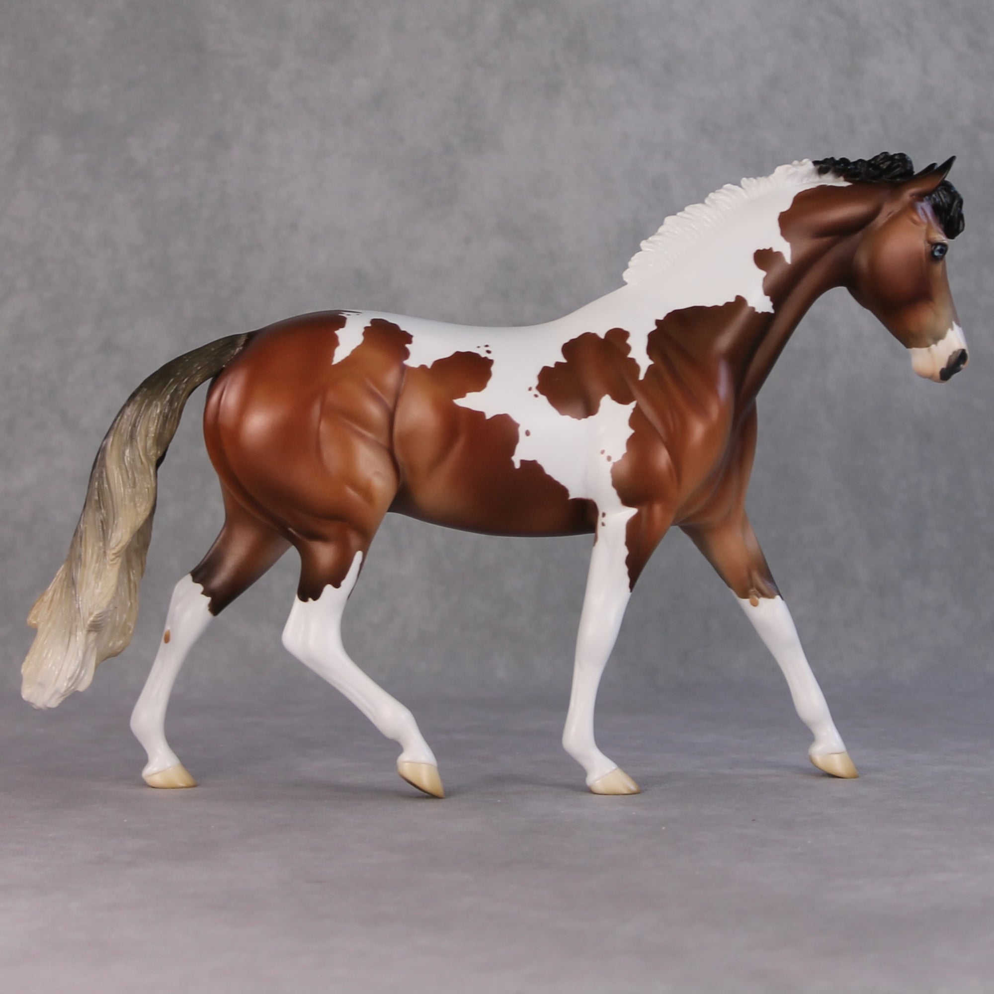 Fairbanks OOAK Bay Pinto Pony with Gulastra Plume By Jess Hamill HS24