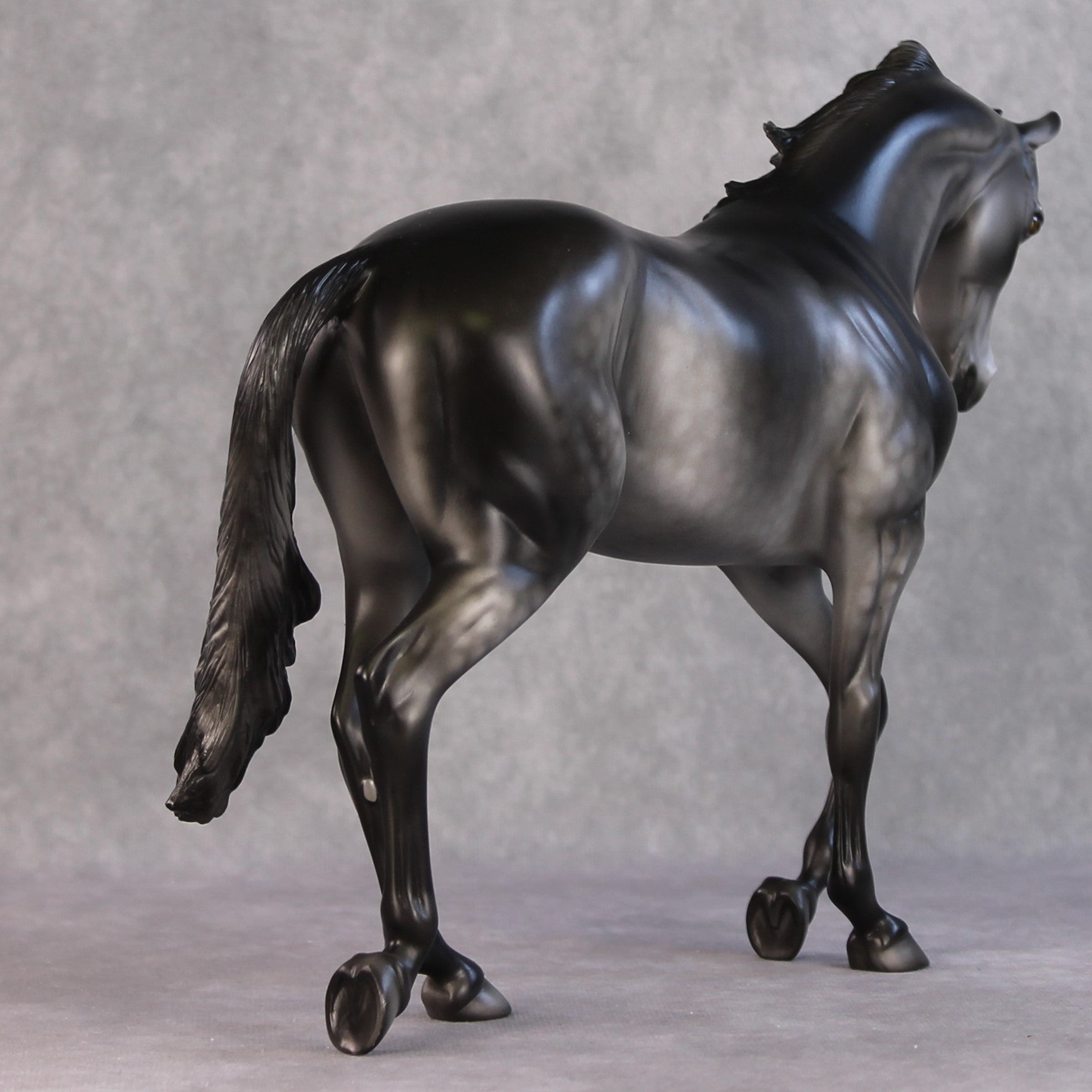 Mister Spinch OOAK Dark Dapple Grey Custom Thoroughbred By Dawn Quick HS24