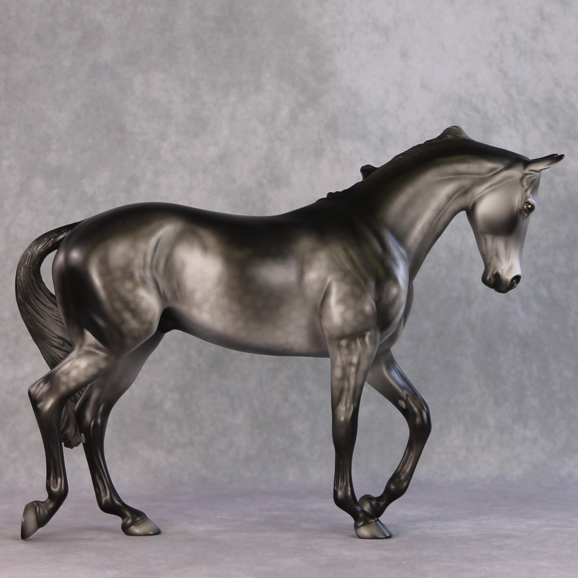 Mister Spinch OOAK Dark Dapple Grey Custom Thoroughbred By Dawn Quick HS24