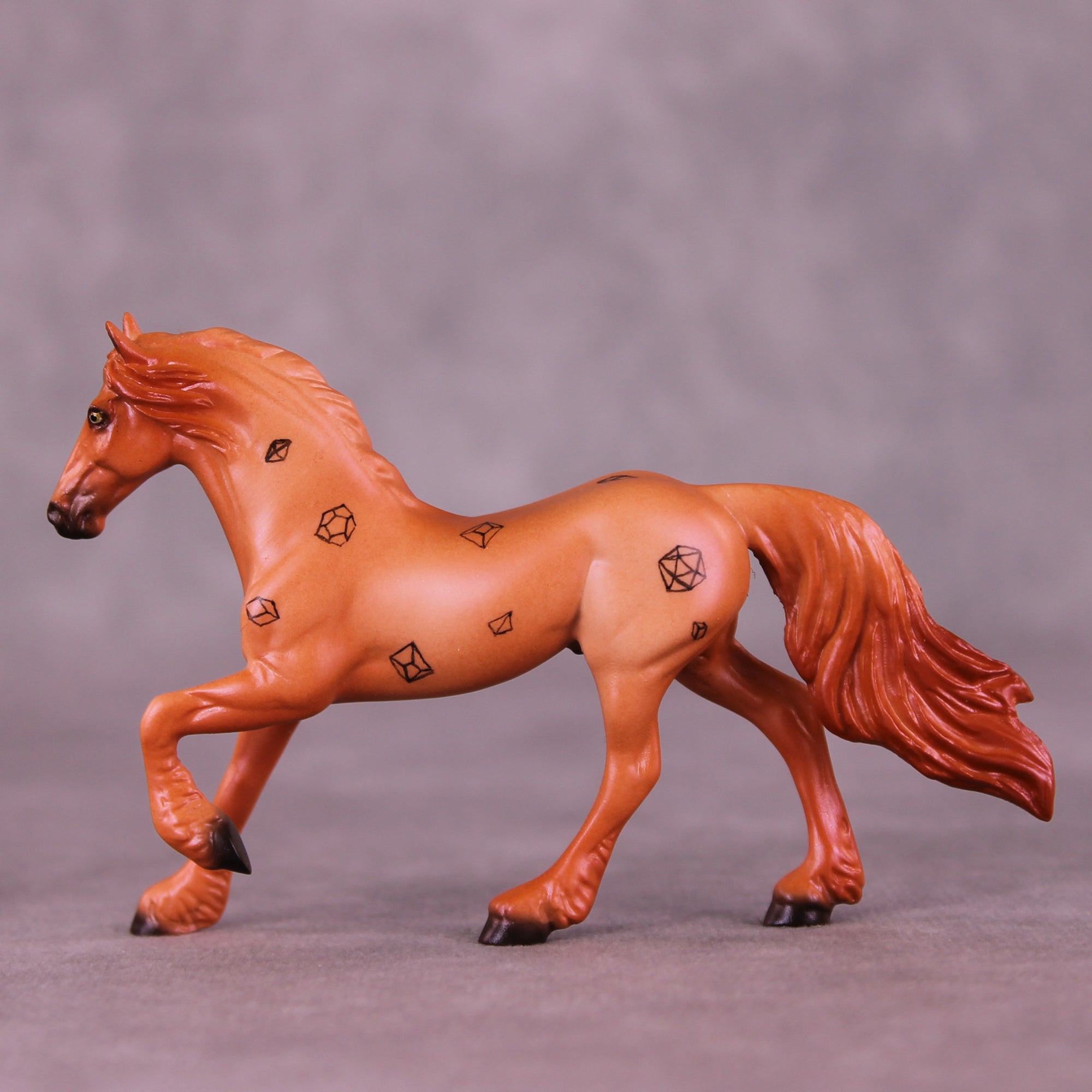 Polyhedral OOAK Chip Friesian by Ellen Robbins SCD25