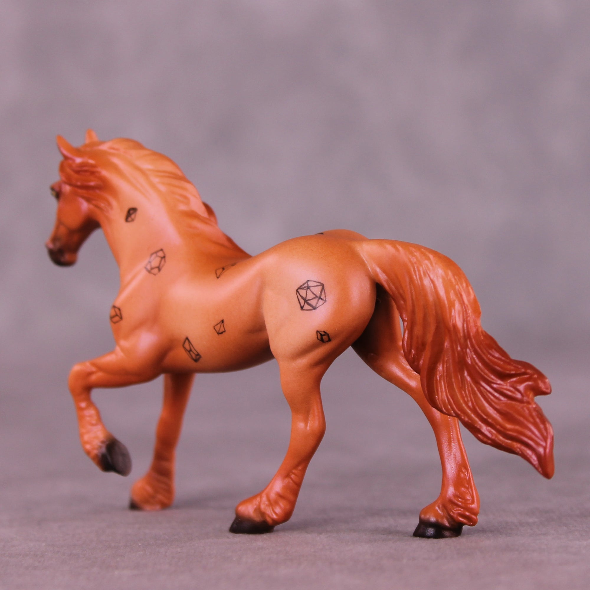 Polyhedral OOAK Chip Friesian by Ellen Robbins SCD25