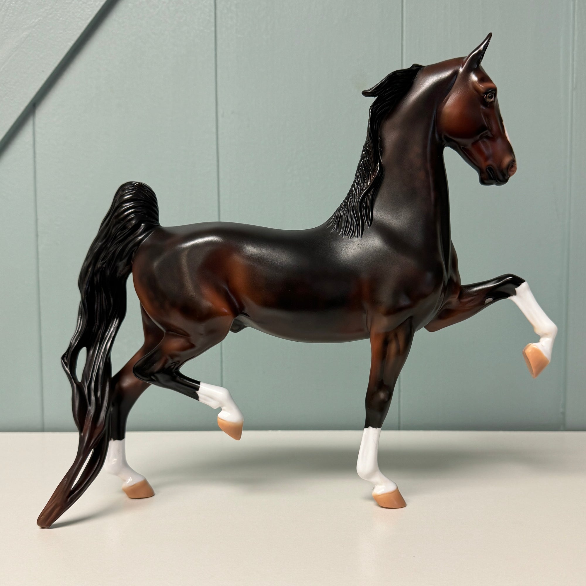 Woody OOAK Dappled Dark Bay W/ Markings Saddlebred By Julie Kiem EQ24