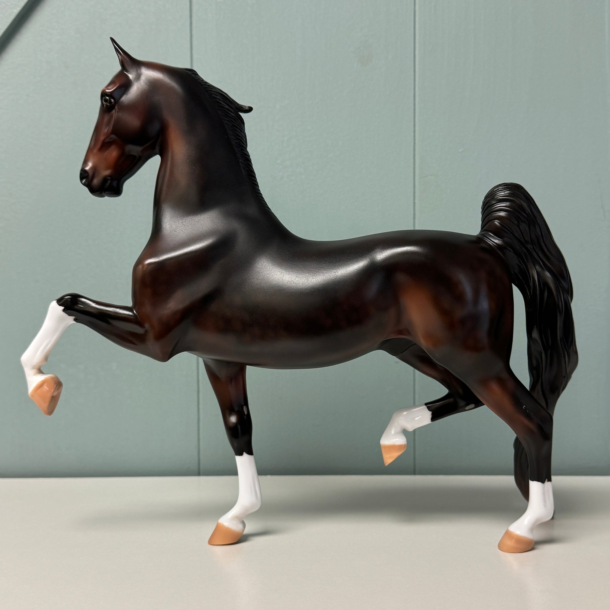 Woody OOAK Dappled Dark Bay W/ Markings Saddlebred By Julie Kiem EQ24