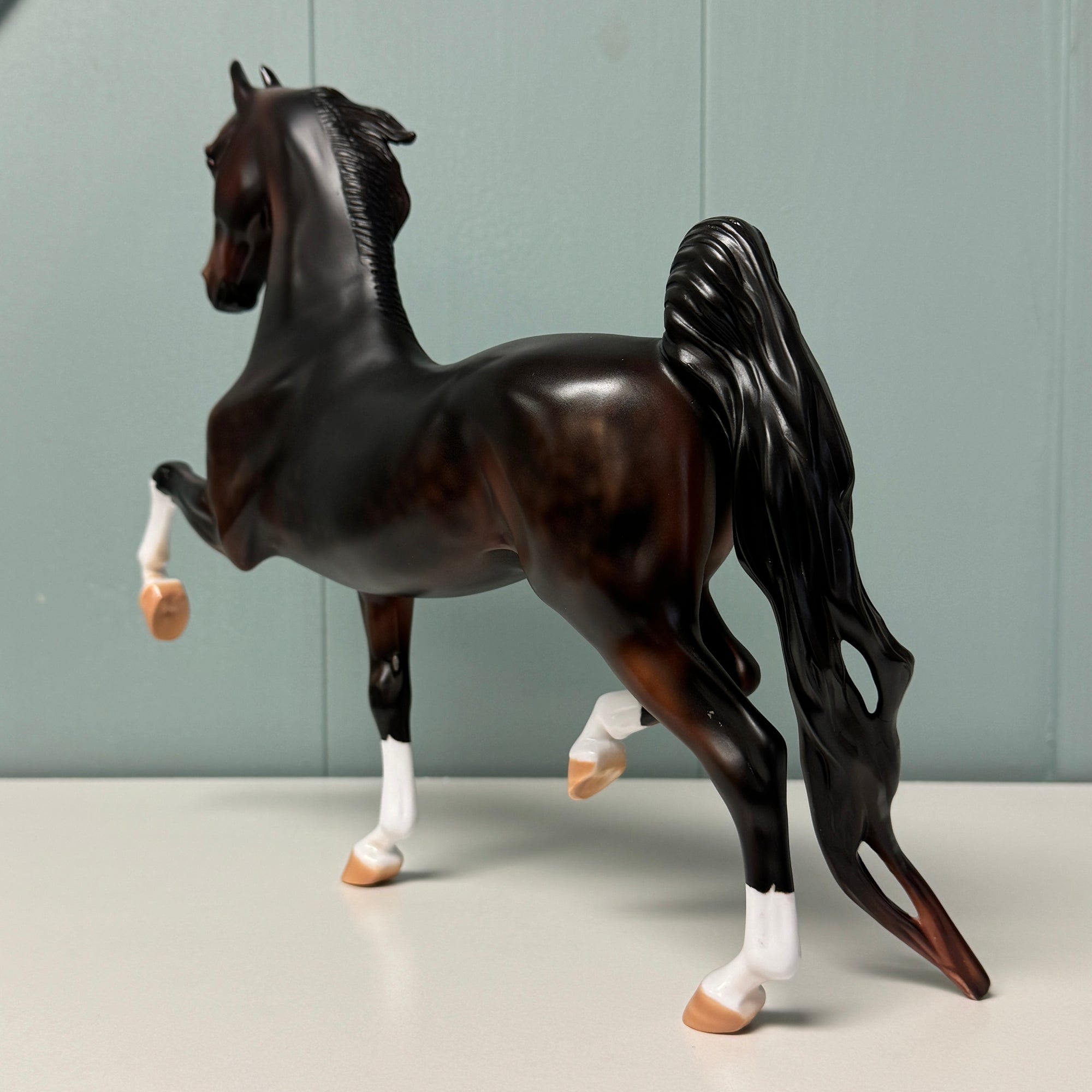 Woody OOAK Dappled Dark Bay W/ Markings Saddlebred By Julie Kiem EQ24