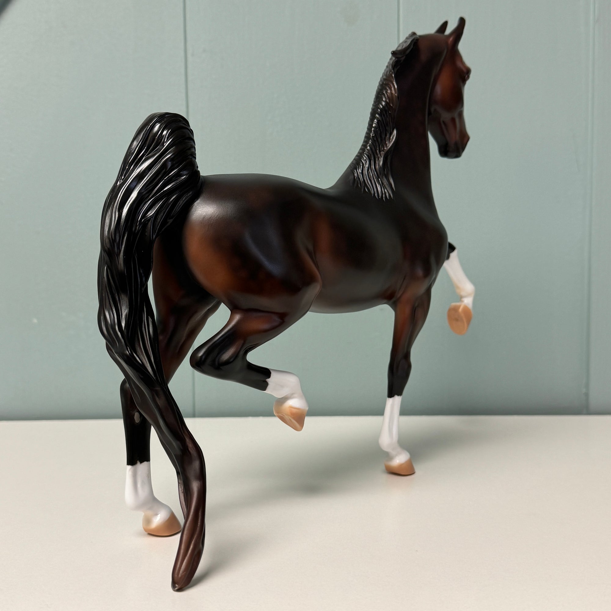 Woody OOAK Dappled Dark Bay W/ Markings Saddlebred By Julie Kiem EQ24