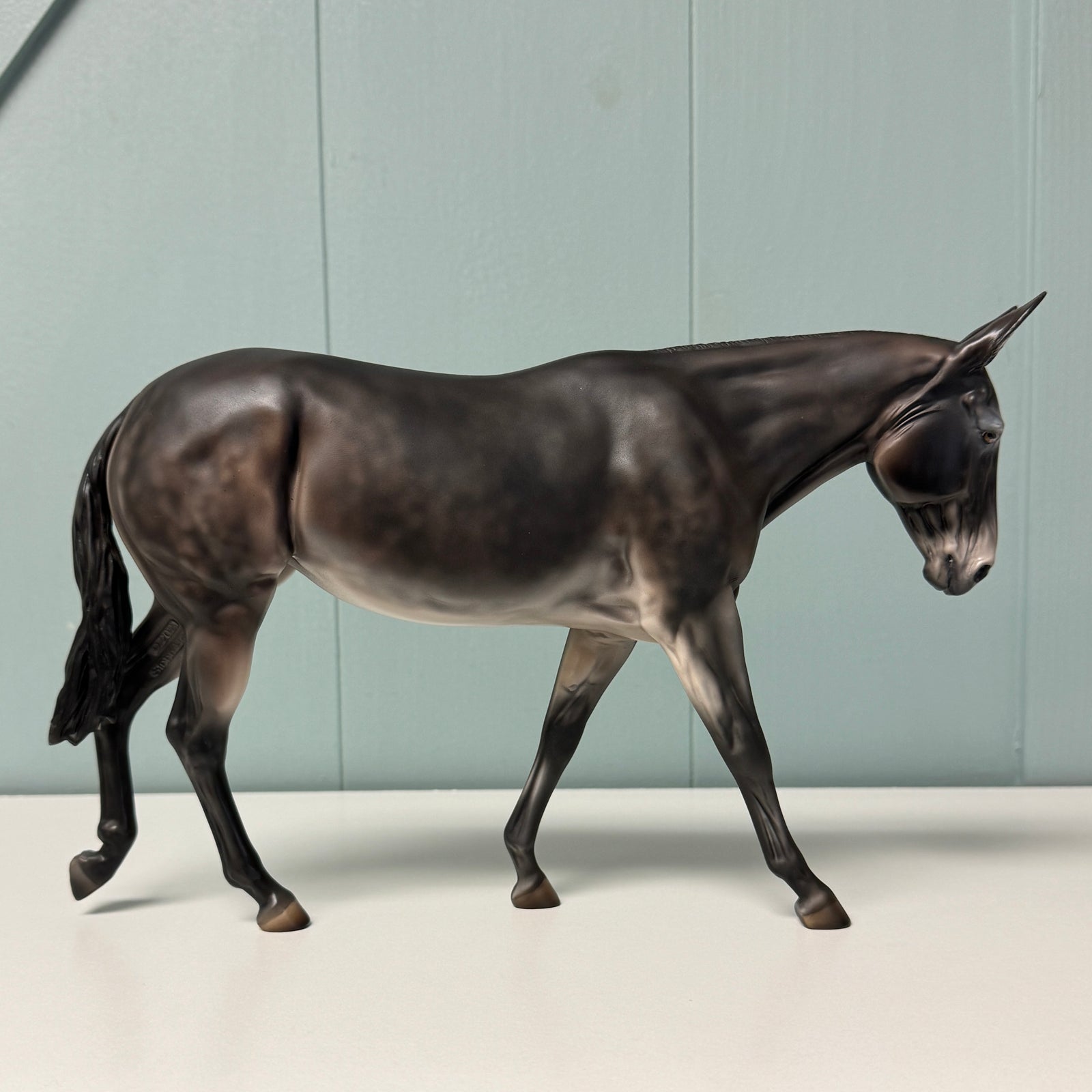 Elsie Gray OOAK Dappled Dark Gray Mule By Julie Kiem EQ24