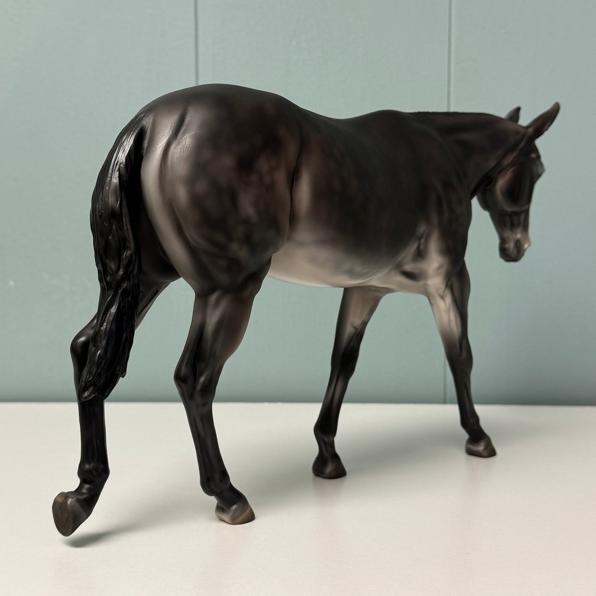 Elsie Gray OOAK Dappled Dark Gray Mule By Julie Kiem EQ24