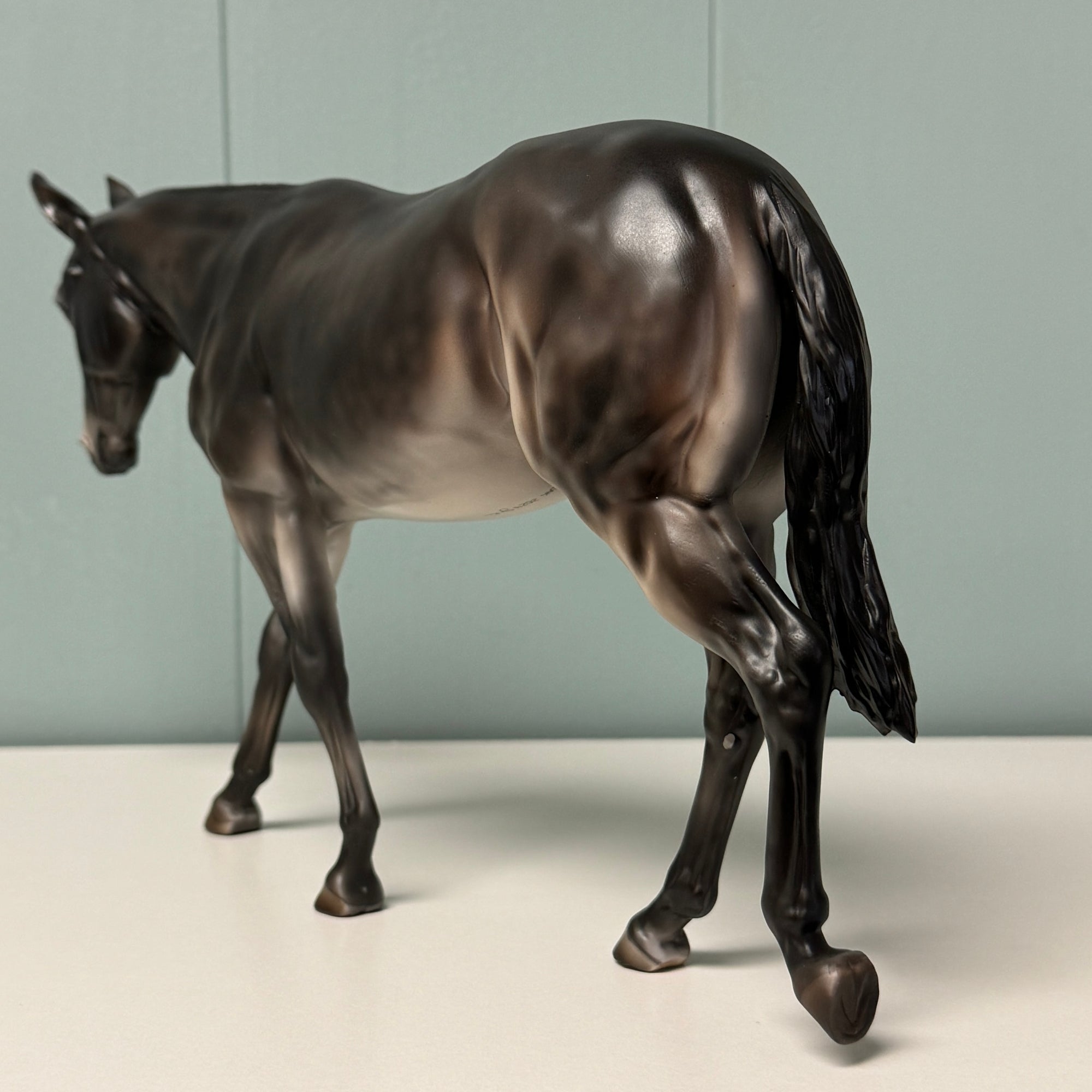 Elsie Gray OOAK Dappled Dark Gray Mule By Julie Kiem EQ24