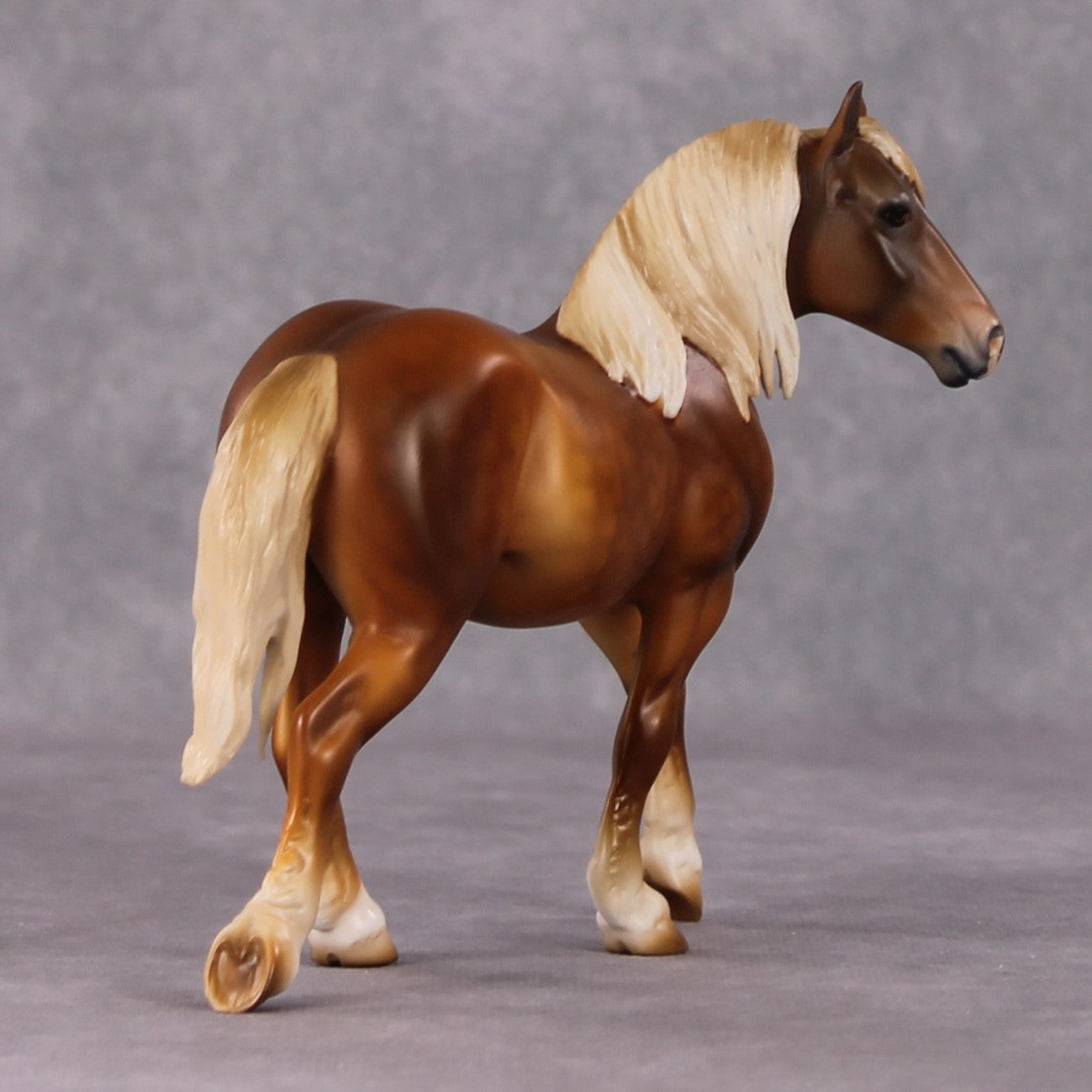 Travis OOAK Dapple Chestnut Pebble Draft By Julie Keim HS24 MHP Auction Piece