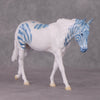 Zastrugi OOAK Pearl Blue Stripe Pinto Pebble Mule By Jess Hamill HS24 MHP Auction Piece