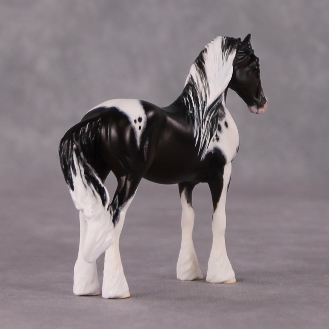 Stable Beauty OOAK Custom Draft Chip Mare in Black Tobiano Vanner Design Painted and Customized By Tiffany Purdy HS24 Best Offer