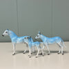 Ditto, Reflection, &amp; Reprise Set OOAK Deco Fallow Deer Andy, Mule and Foal Chip Set  By Jess Hamill EQ24