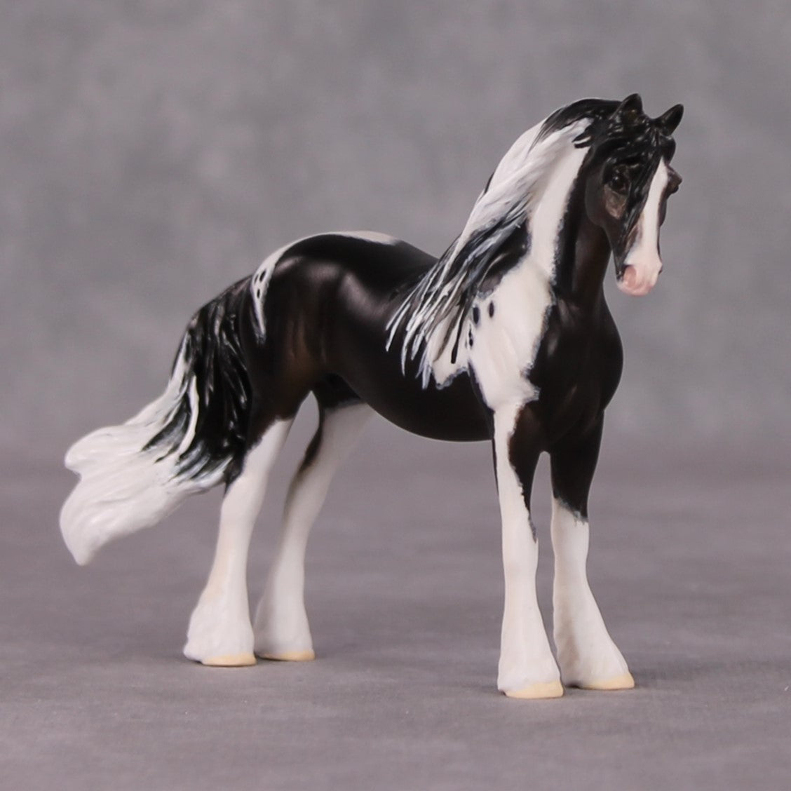 Stable Beauty OOAK Custom Draft Chip Mare in Black Tobiano Vanner Design Painted and Customized By Tiffany Purdy HS24 Best Offer