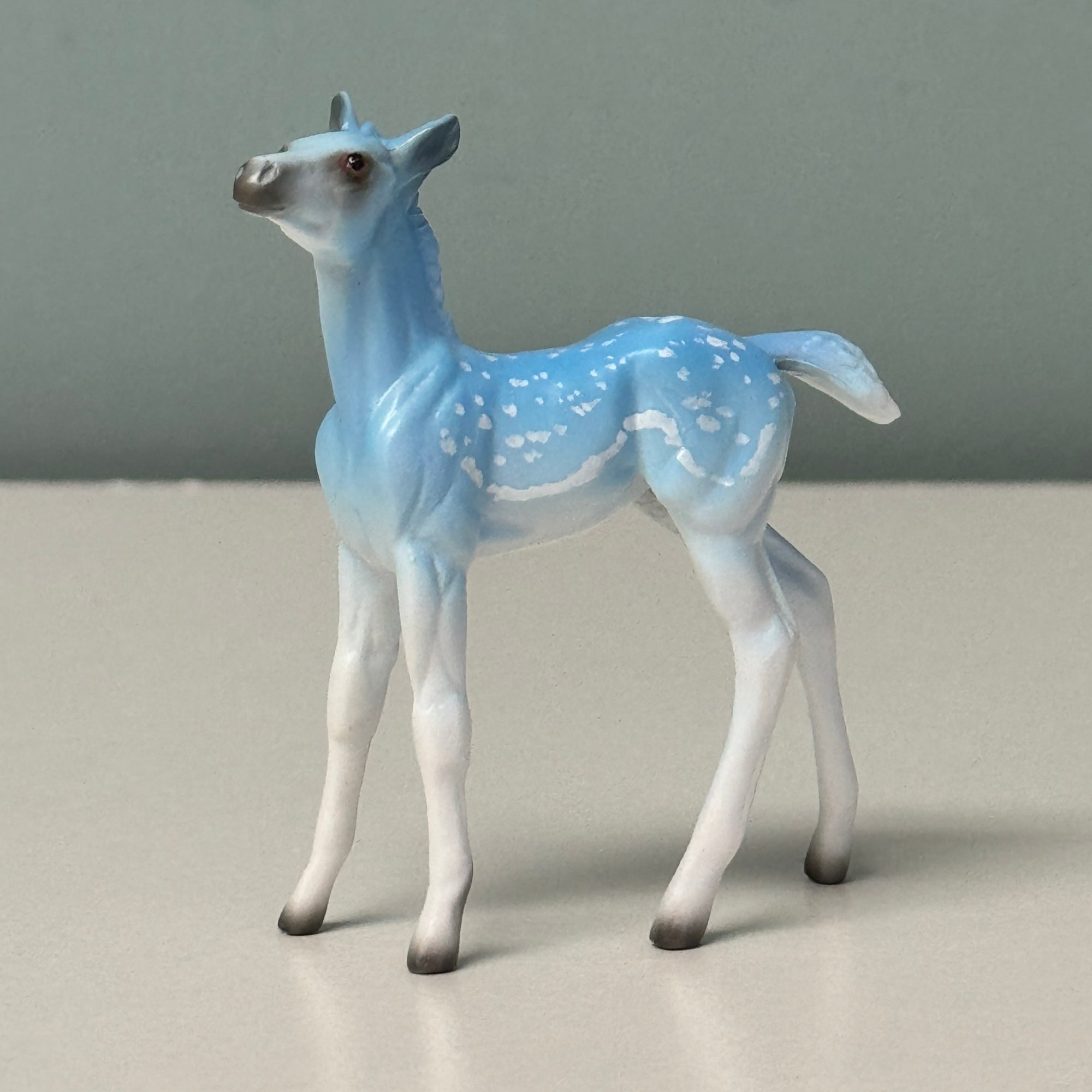 Ditto, Reflection, &amp; Reprise Set OOAK Deco Fallow Deer Andy, Mule and Foal Chip Set  By Jess Hamill EQ24