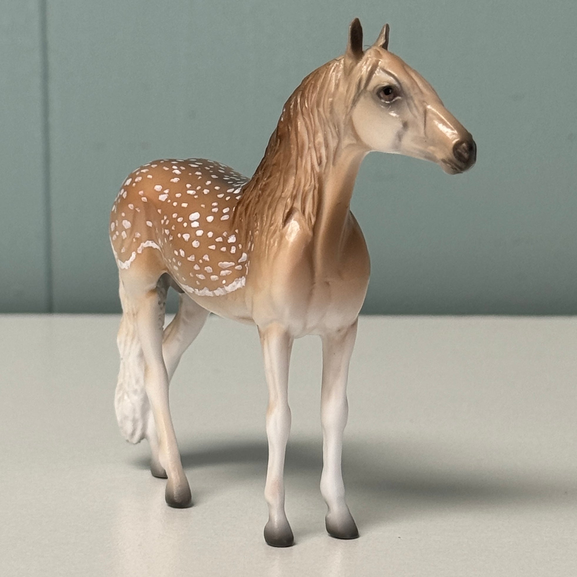 Reprint, Echo and Counterpart Set OOAK Deco Fallow Deer Andalusian, Mule and Foal Chip Set By Jess Hamill EQ24