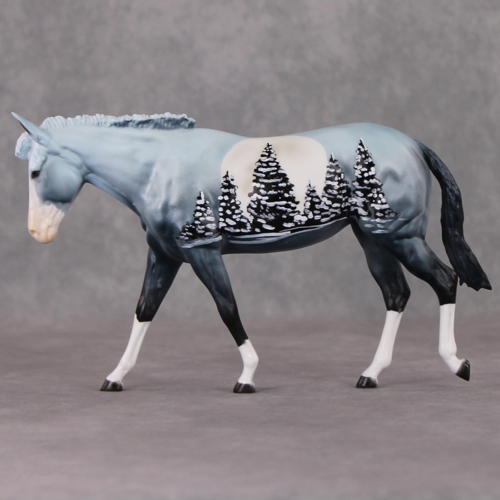 Chef OOAK Winter Tree Deco Pebble Mule By Dawn Quick HS24