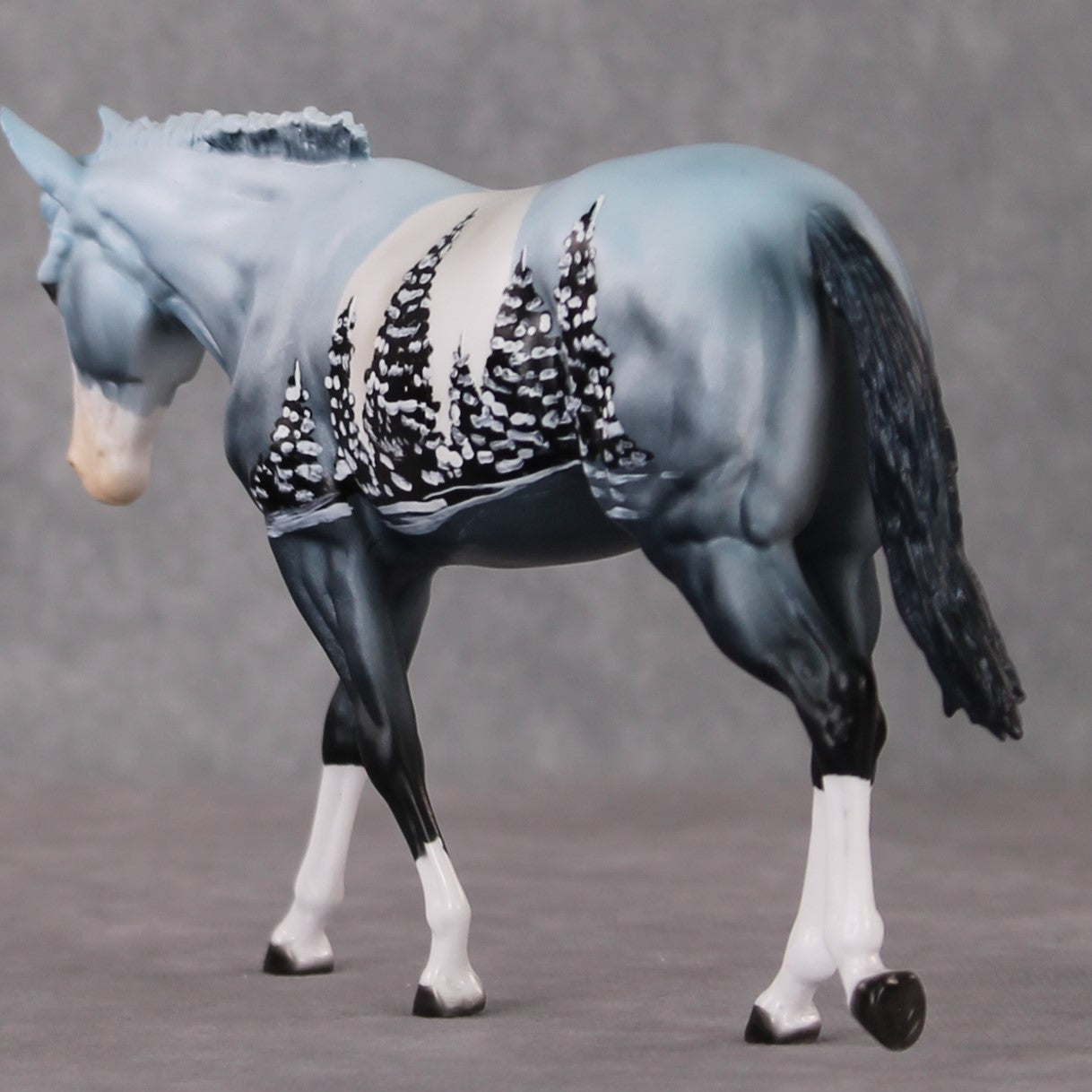 Chef OOAK Winter Tree Deco Pebble Mule By Dawn Quick HS24
