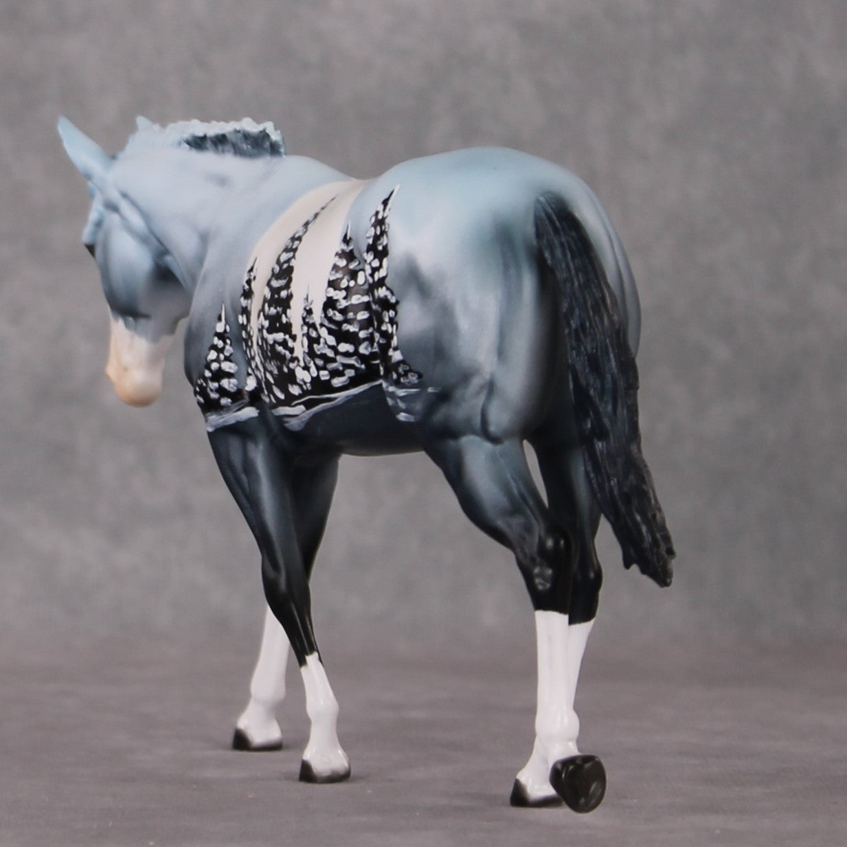 Chef OOAK Winter Tree Deco Pebble Mule By Dawn Quick HS24