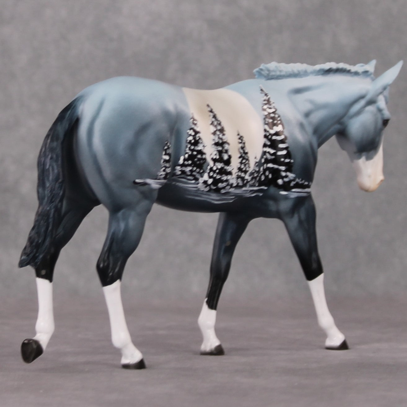 Chef OOAK Winter Tree Deco Pebble Mule By Dawn Quick HS24