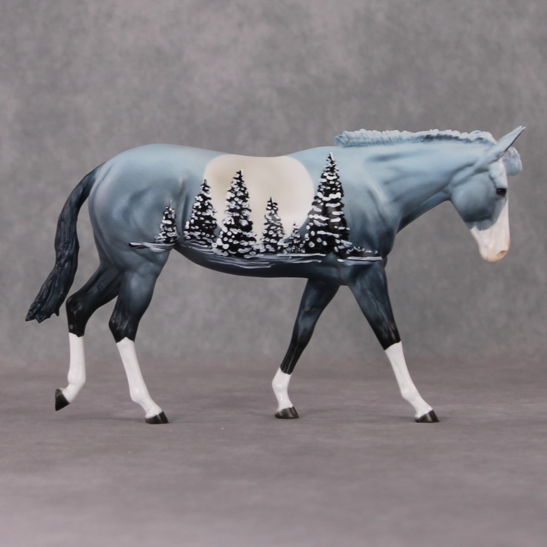 Chef OOAK Winter Tree Deco Pebble Mule By Dawn Quick HS24