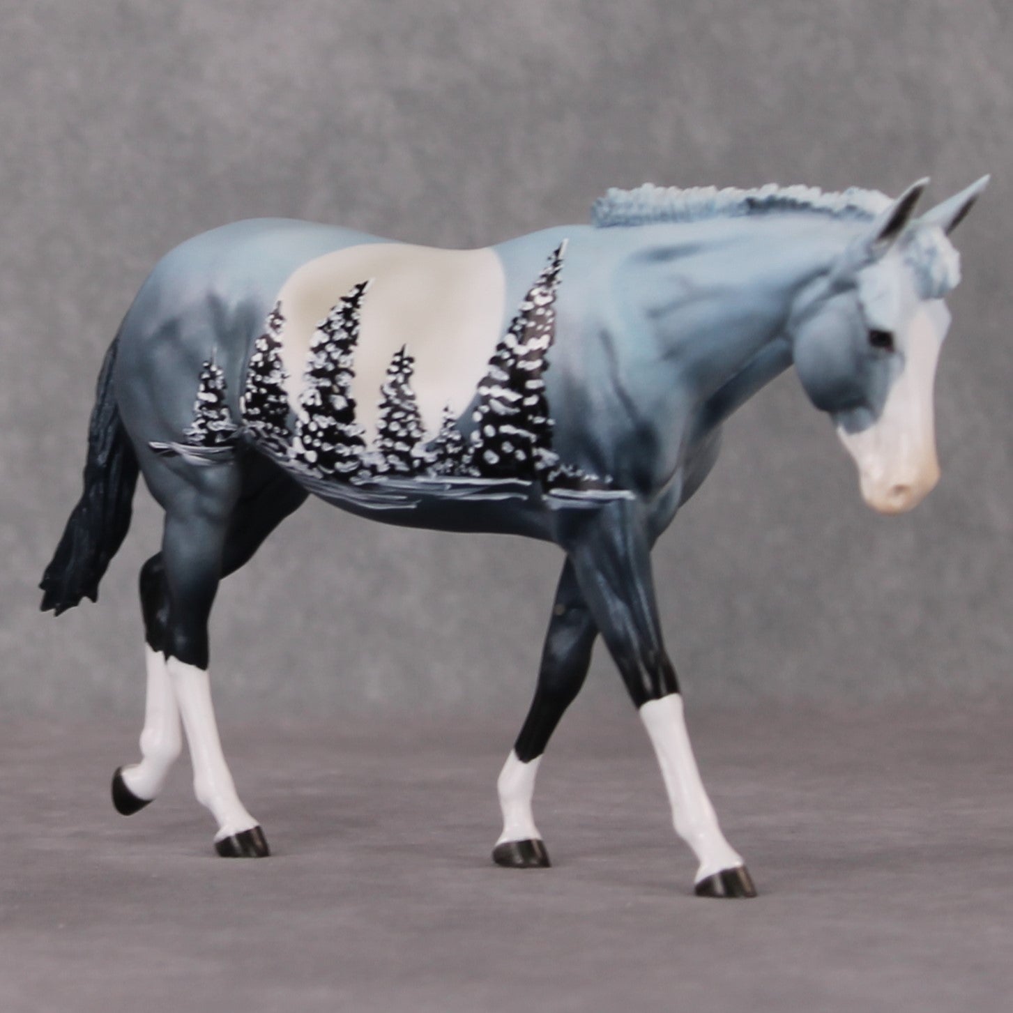 Chef OOAK Winter Tree Deco Pebble Mule By Dawn Quick HS24