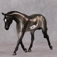 Silver Snow Bear OOAK Dark Blue Roan Overo Pebble Warmblood By Ashley Palmer HS24