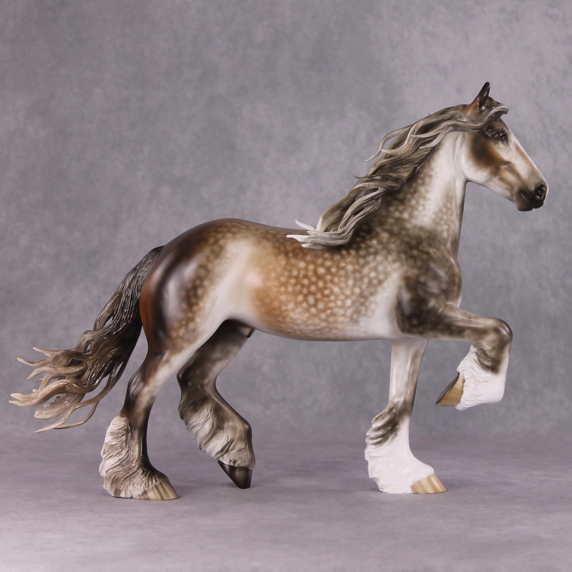 "Joulupukki" OOAK Rose Grey Trotting Drafter Painted By Sheryl Leisure &amp; Mona Best Offers 01/07/25