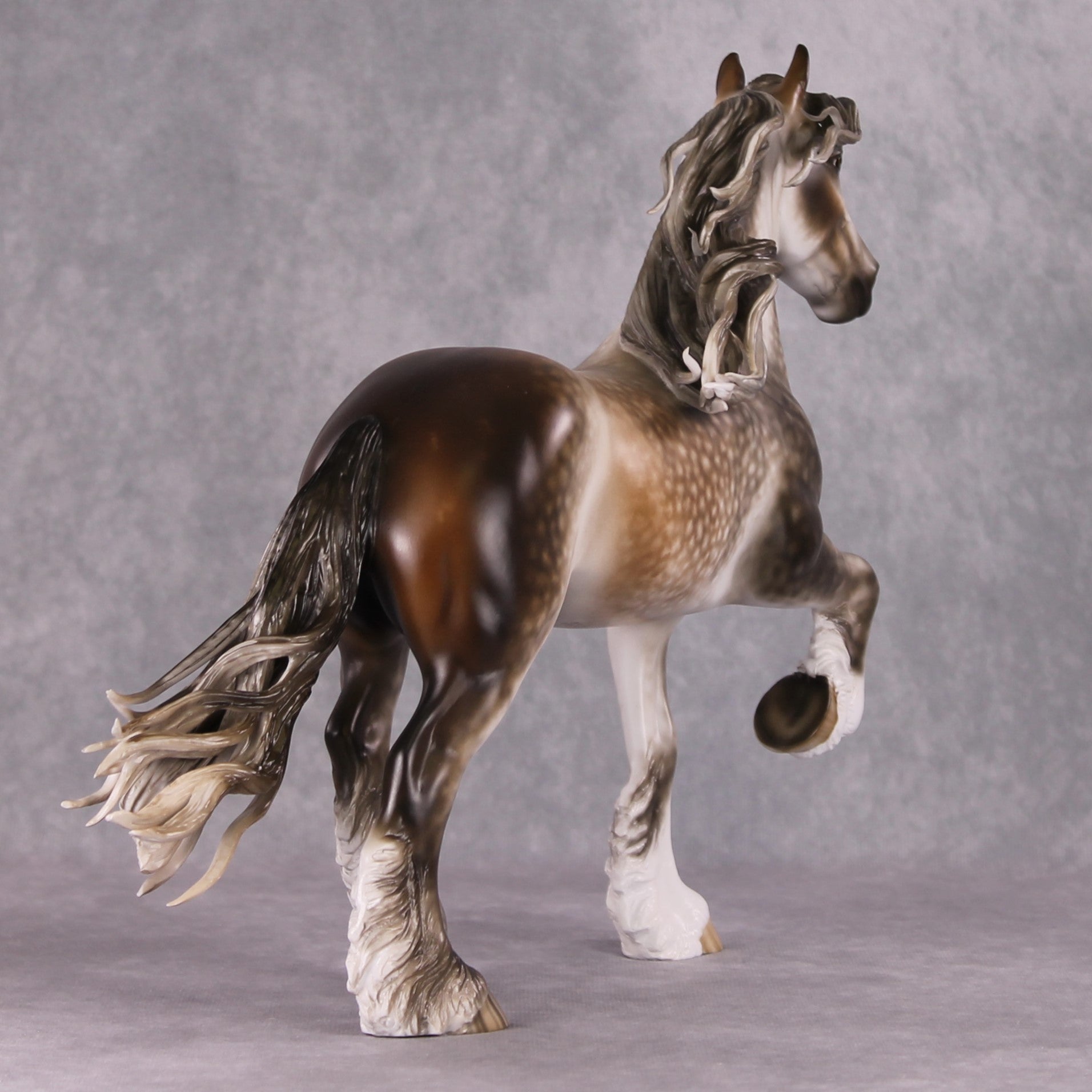 "Joulupukki" OOAK Rose Grey Trotting Drafter Painted By Sheryl Leisure &amp; Mona Best Offers 01/07/25