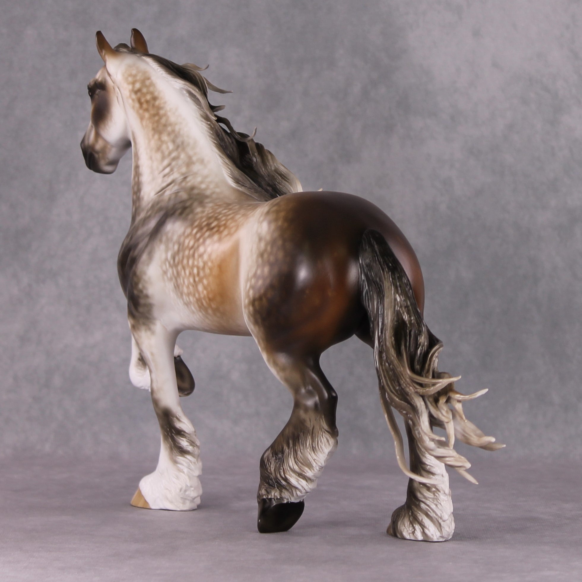 "Joulupukki" OOAK Rose Grey Trotting Drafter Painted By Sheryl Leisure &amp; Mona Best Offers 01/07/25